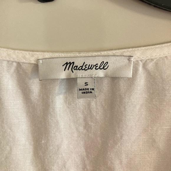 Madewell Embroidered Linen-Blend Alexandra Button-Front Mini Dress, small, NWOT - Picture 8 of 8